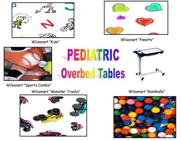 Laminate color choices for Pediatric overbed tables