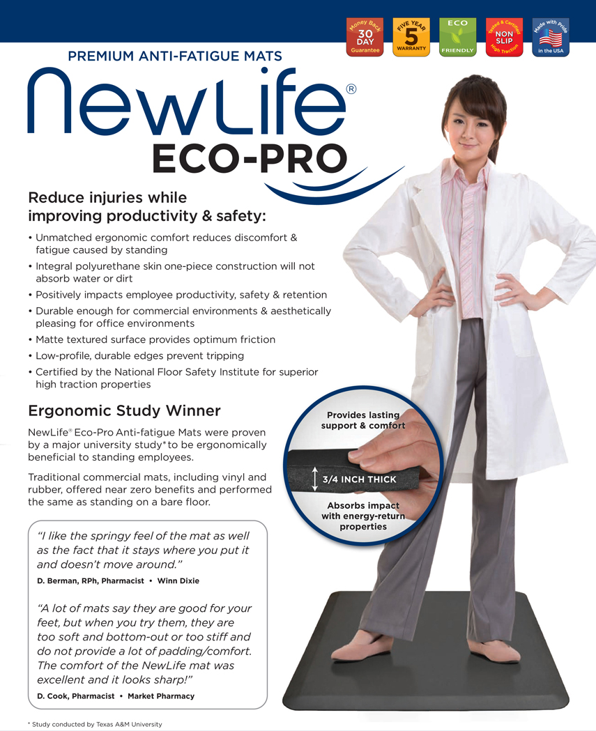 GelPro New Life Eco-Pro Anti-Fatigue Mats 3/4
